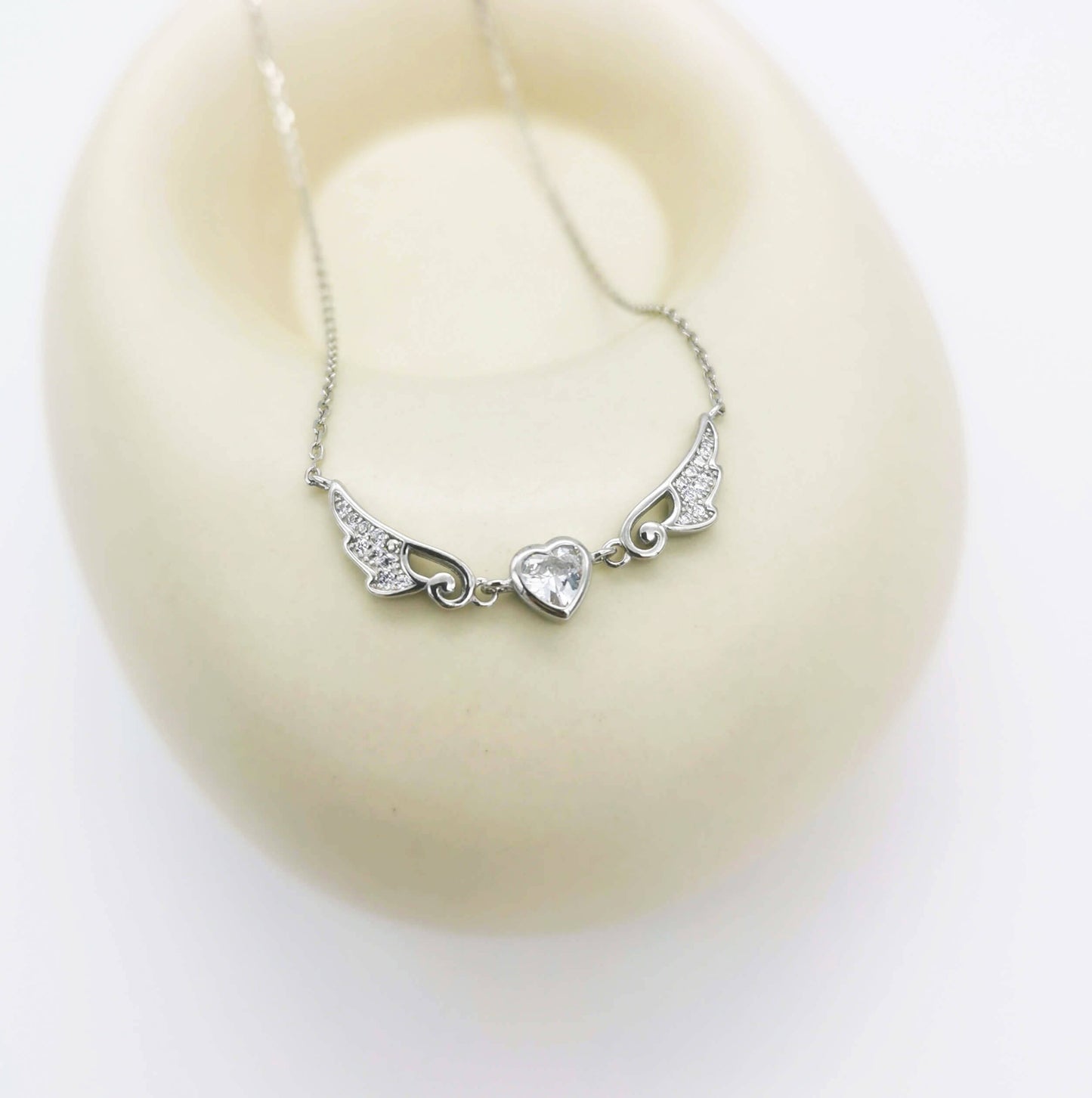 Heaven's Embrace – Sterling Silver Angel Wing Necklace