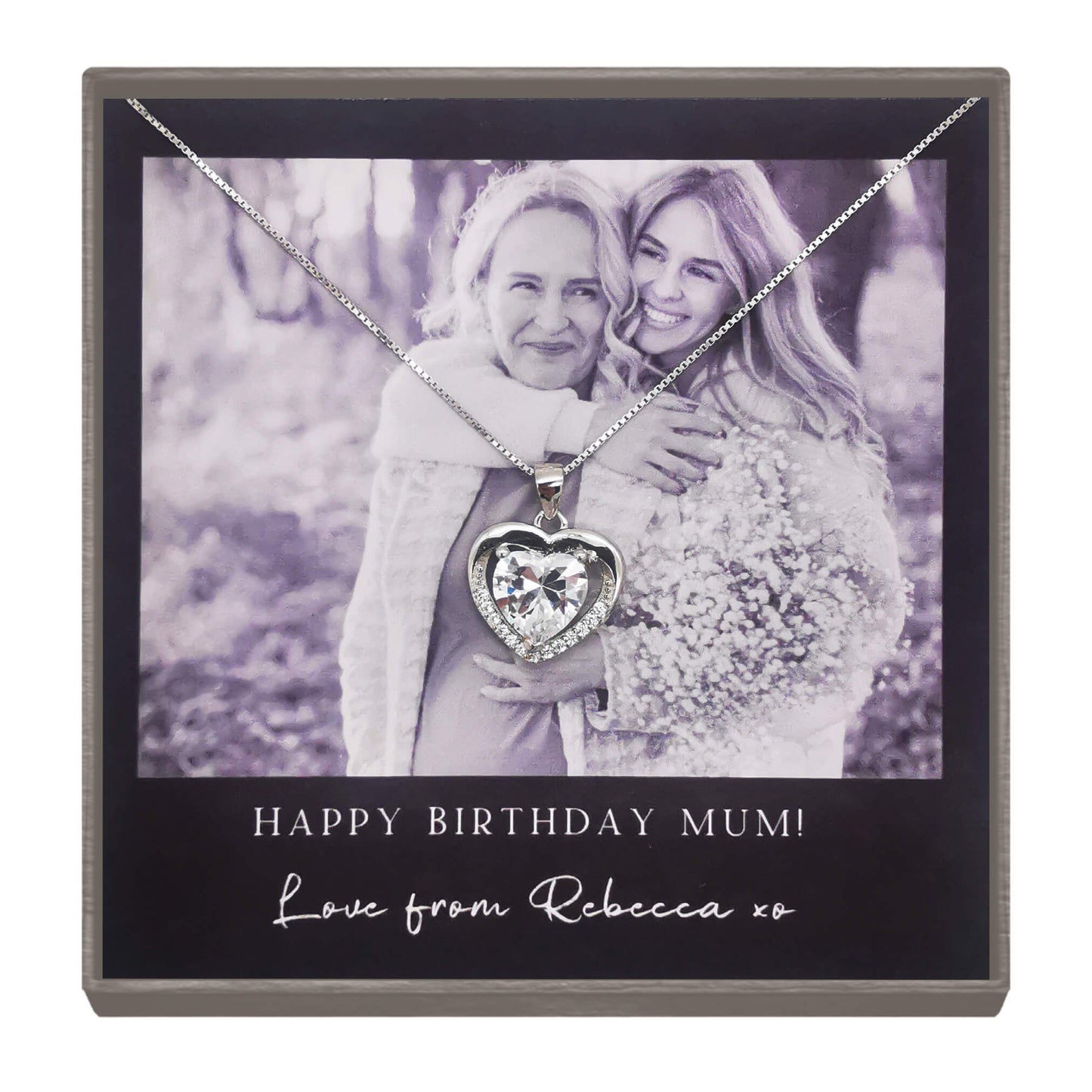 "A Mother's Love" Personalized Birthday Photo Necklace for Mum