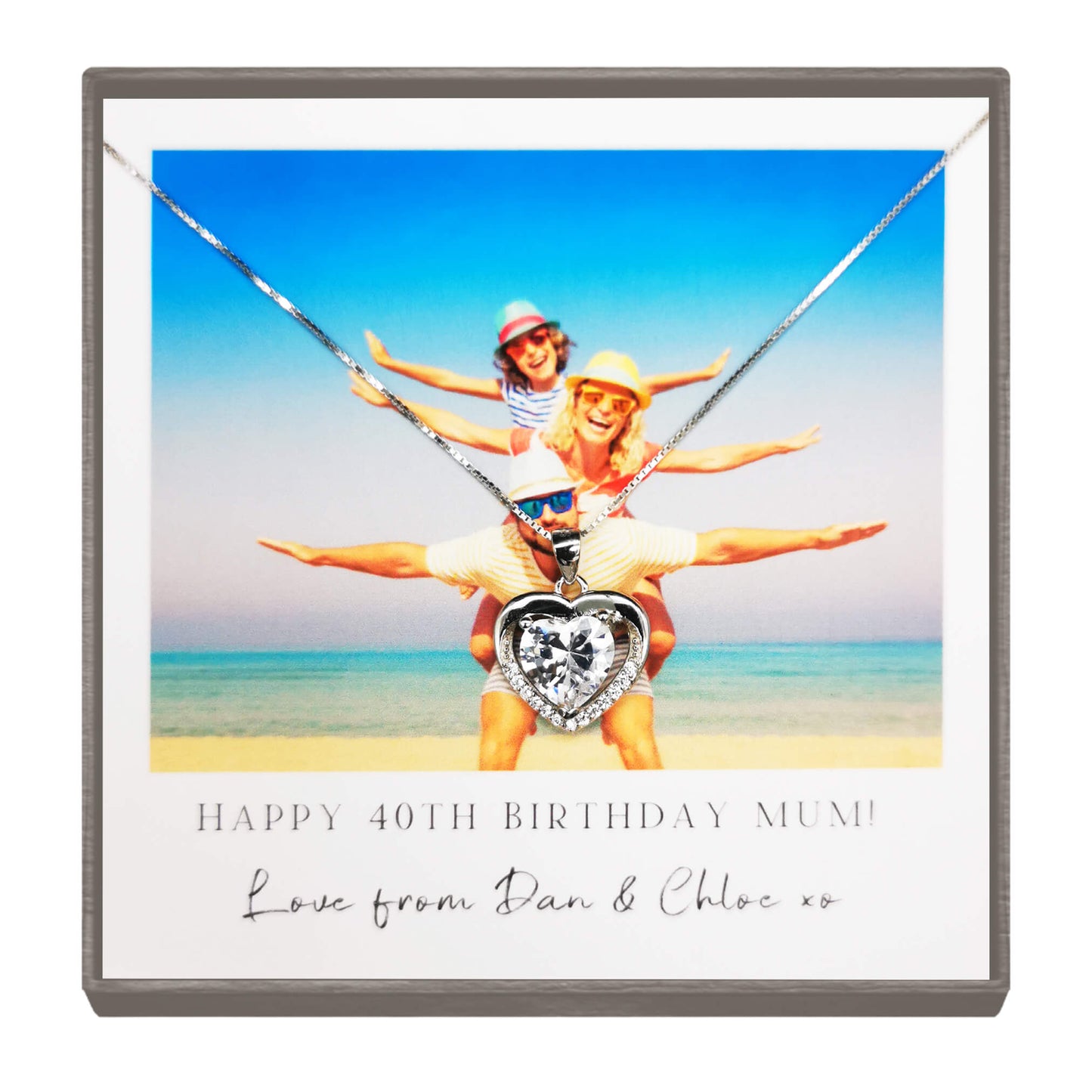 "A Mother's Love" Personalized Birthday Photo Necklace for Mum