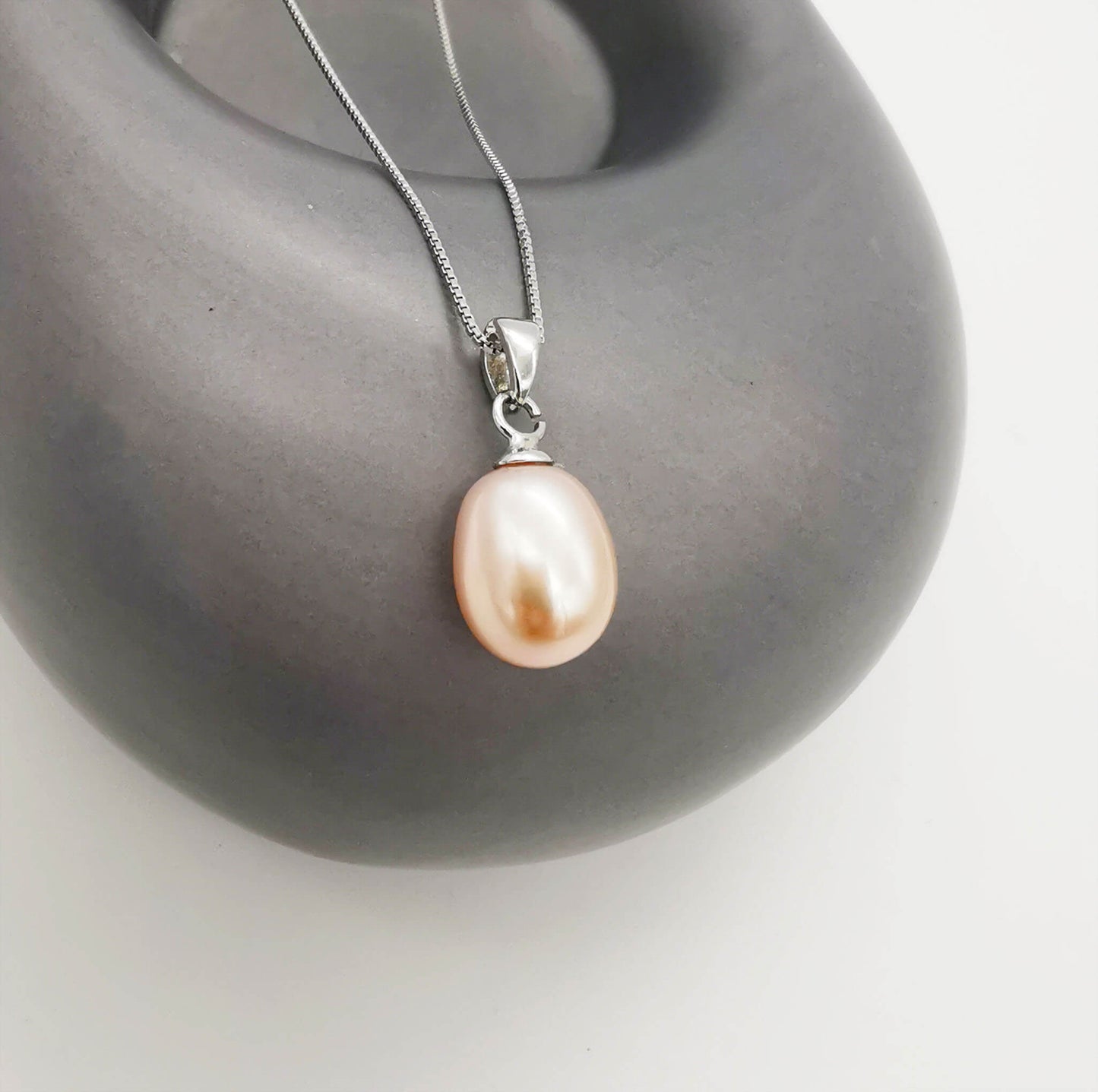 Sterling Silver Natural Pearl Necklace with Inspirational Quote – Motivational Gift for Loved Ones
