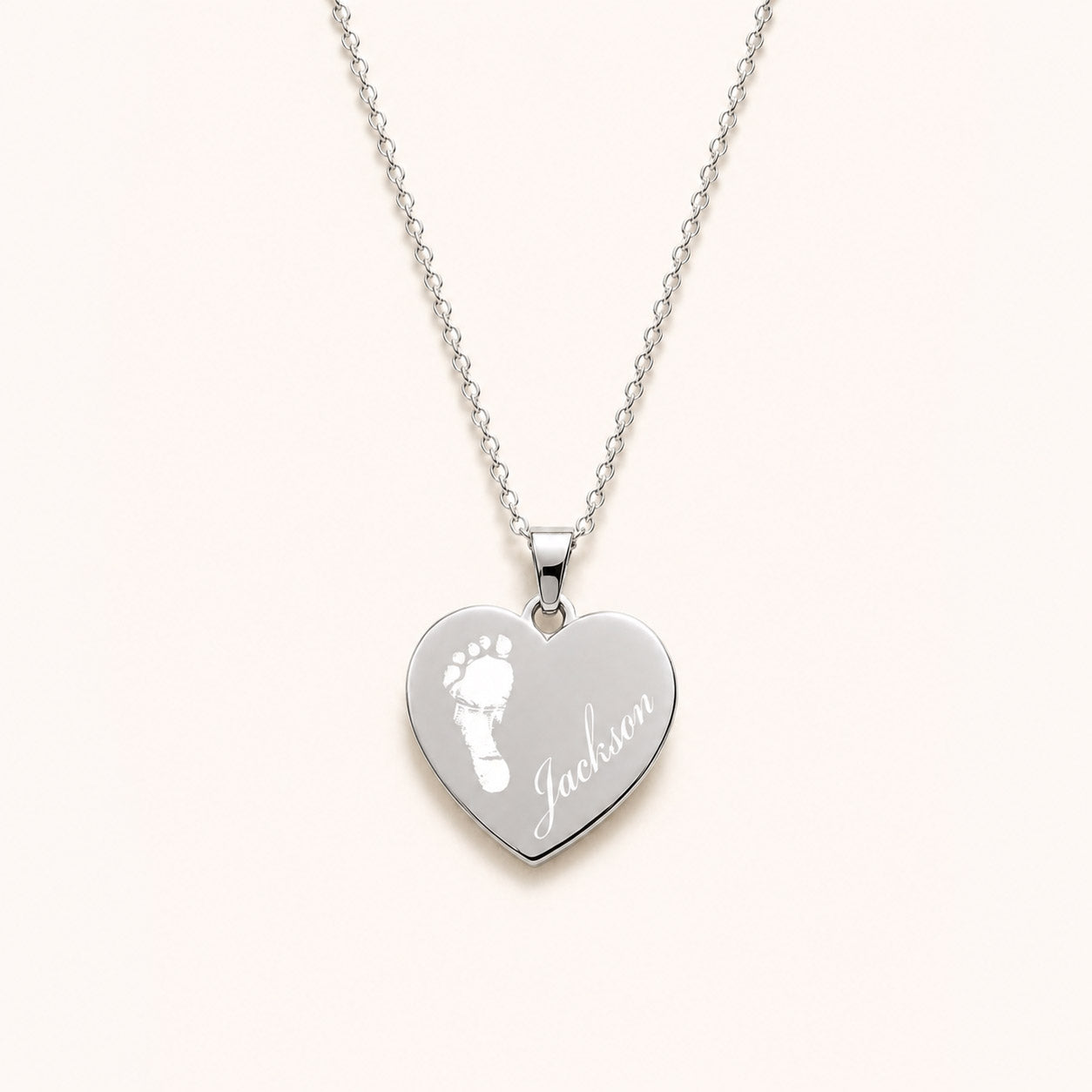 Personalised Baby Footprint Memorial Necklace – Your Baby's Actual Footprint Engraving