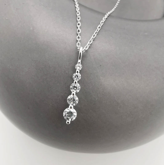 Elegant Silver Drop Bridal Necklace – Sparkle for Your Special Day