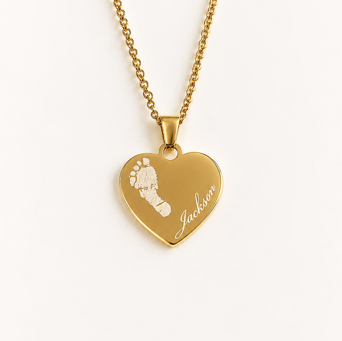 Personalised Baby Footprint Memorial Necklace – Your Baby's Actual Footprint Engraving