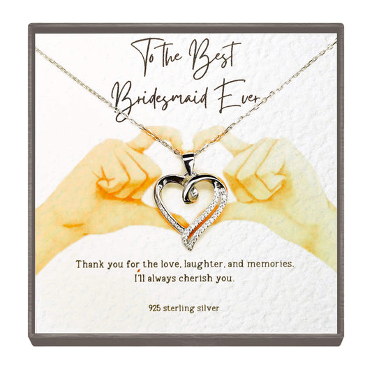 "Ever After" Sterling Silver Heart Pendant Necklace – The Perfect Bridesmaid Gift