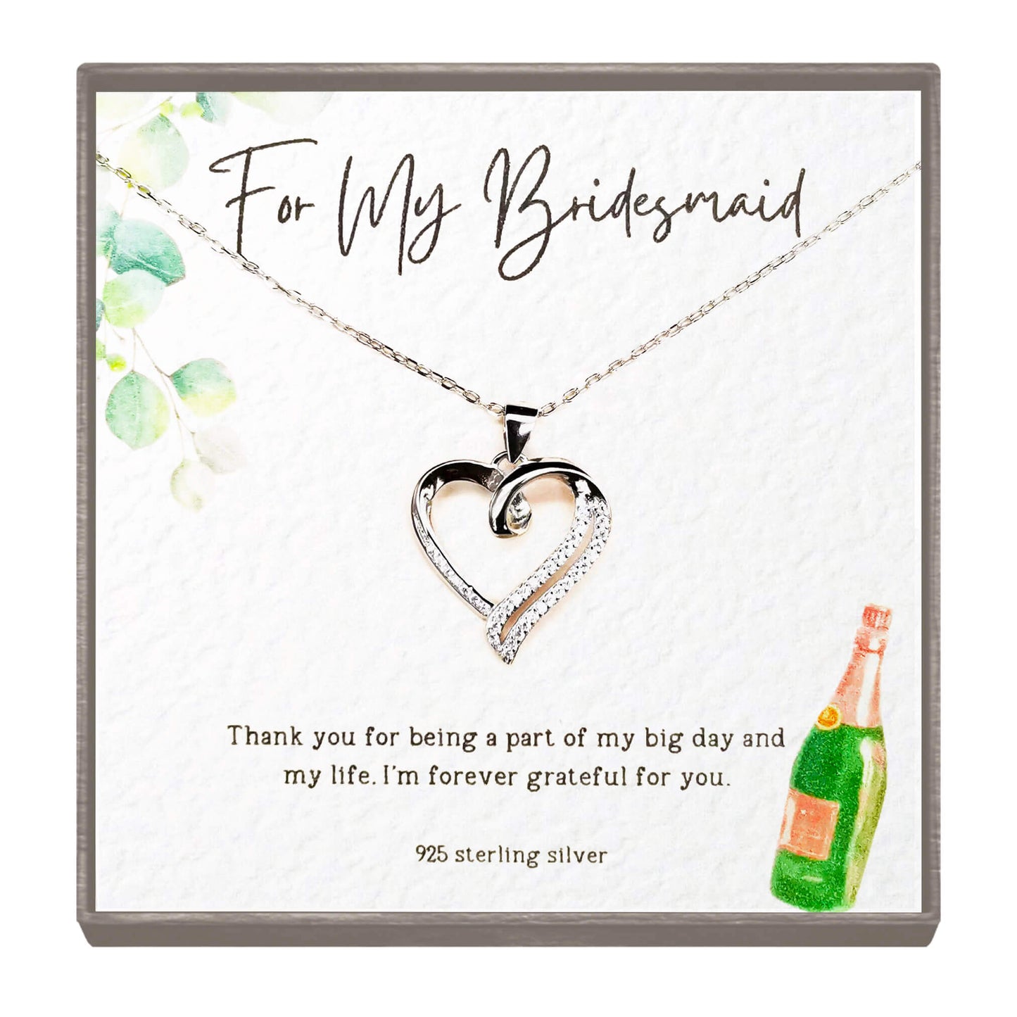 "Cherished Hearts" Sterling Silver Heart Pendant Necklace – The Perfect Bridesmaid Gift