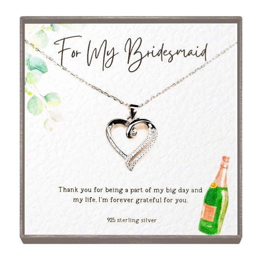 "Cherished Hearts" Sterling Silver Heart Pendant Necklace – The Perfect Bridesmaid Gift