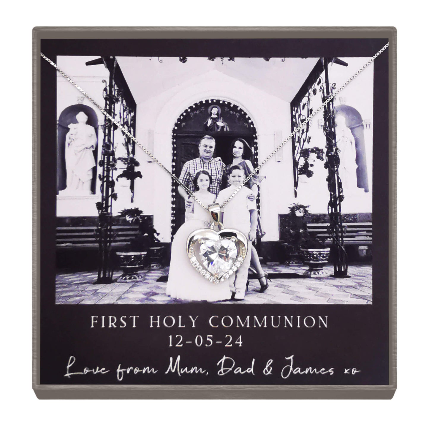 Personalized First Holy Communion Photo Necklace – A Cherished Keepsake