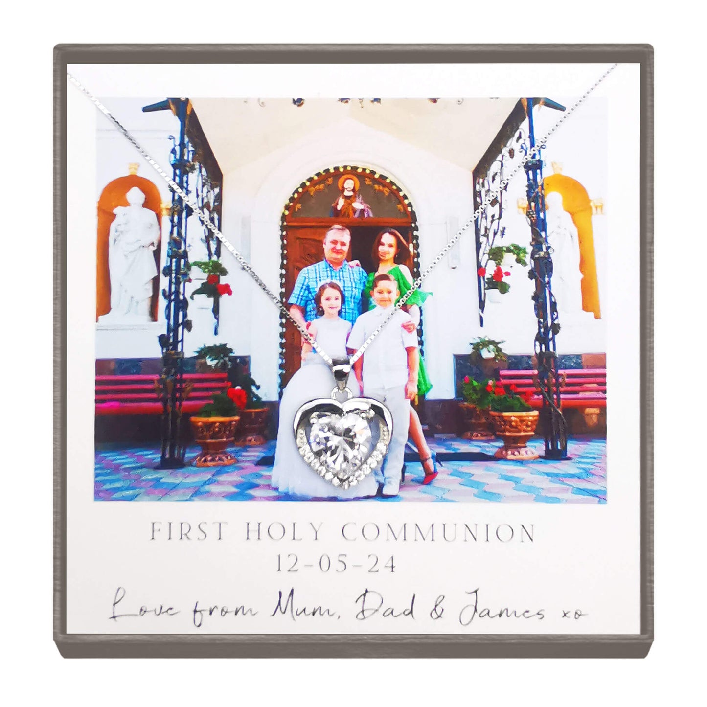 Personalized First Holy Communion Photo Necklace – A Cherished Keepsake