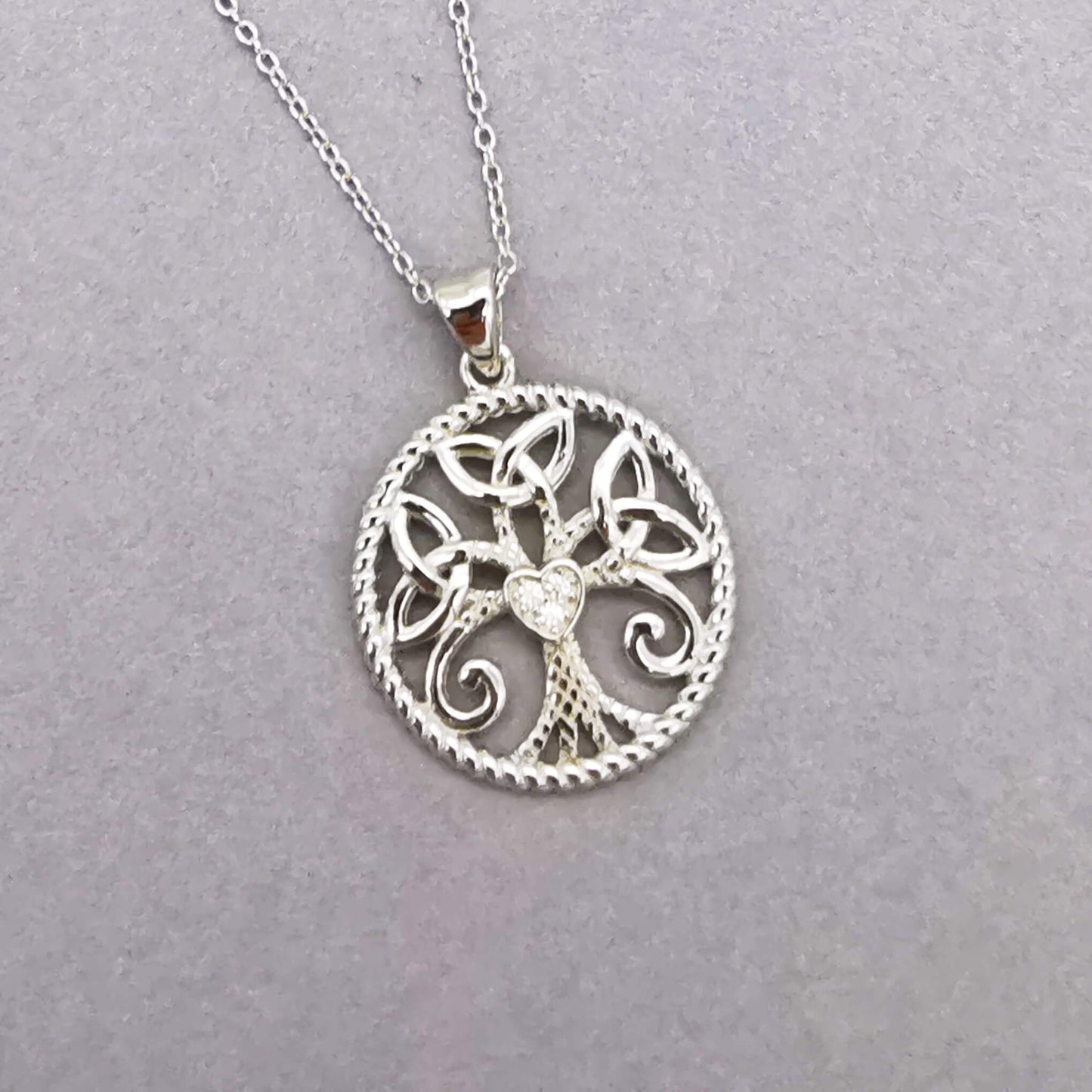 925 Sterling Silver Celtic Pendant Necklace with Micro Zirconia – Irish Blessing for Love, Faith, and Protection – Meaningful Celtic Jewellery Gift