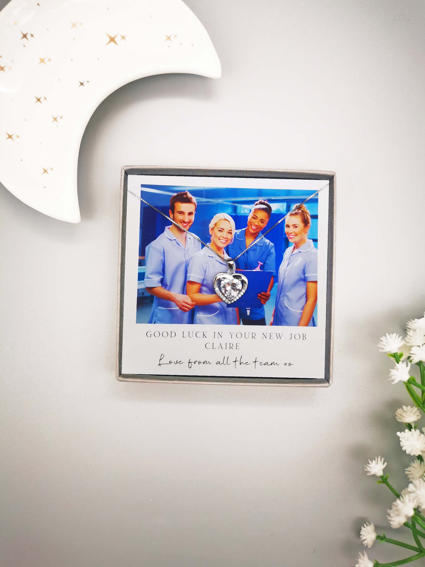 Personalized New Job Photo Necklace – A Thoughtful Farewell Gift