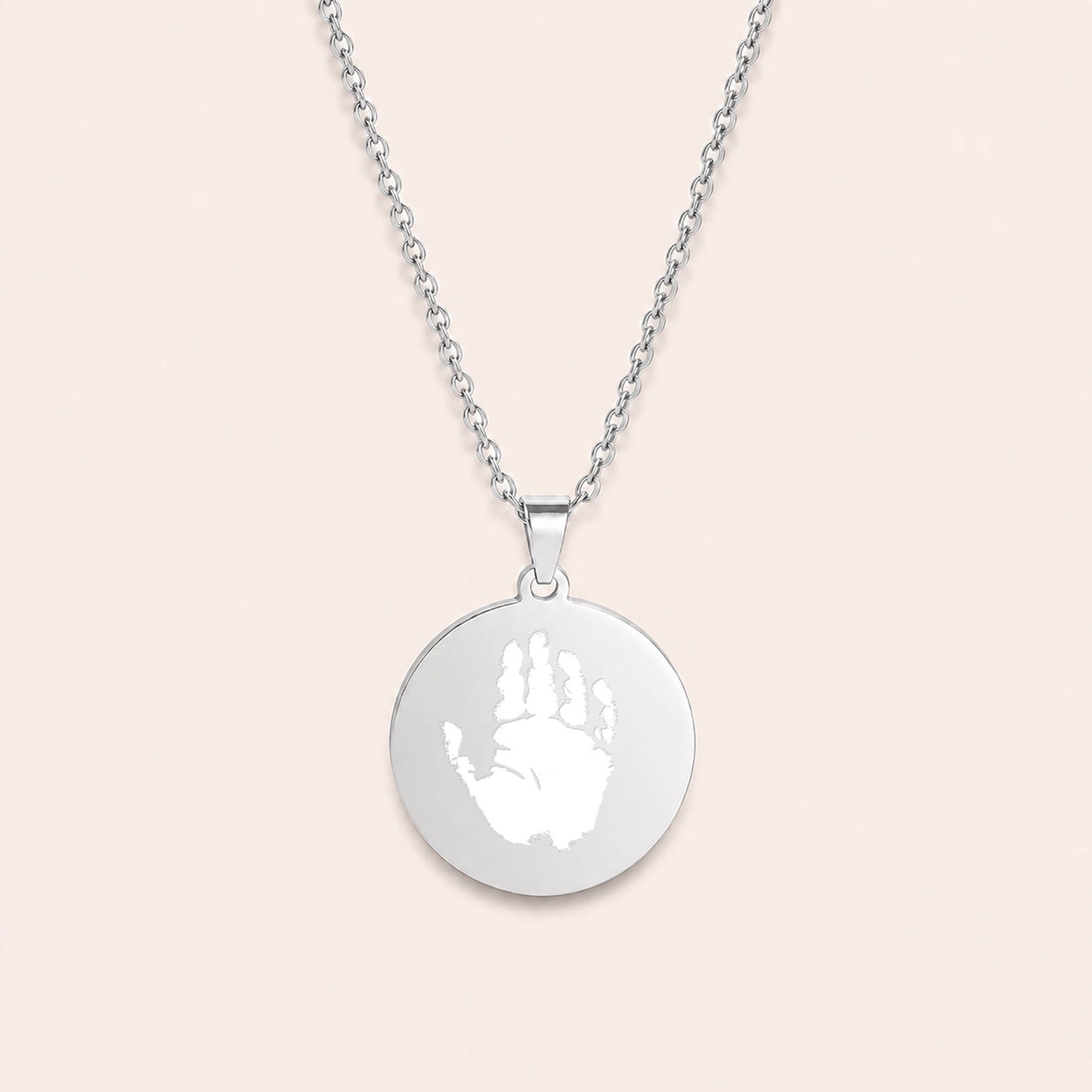 Baby's Actual Handprint Memorial Necklace with Name Engraving – Baby loss Gift