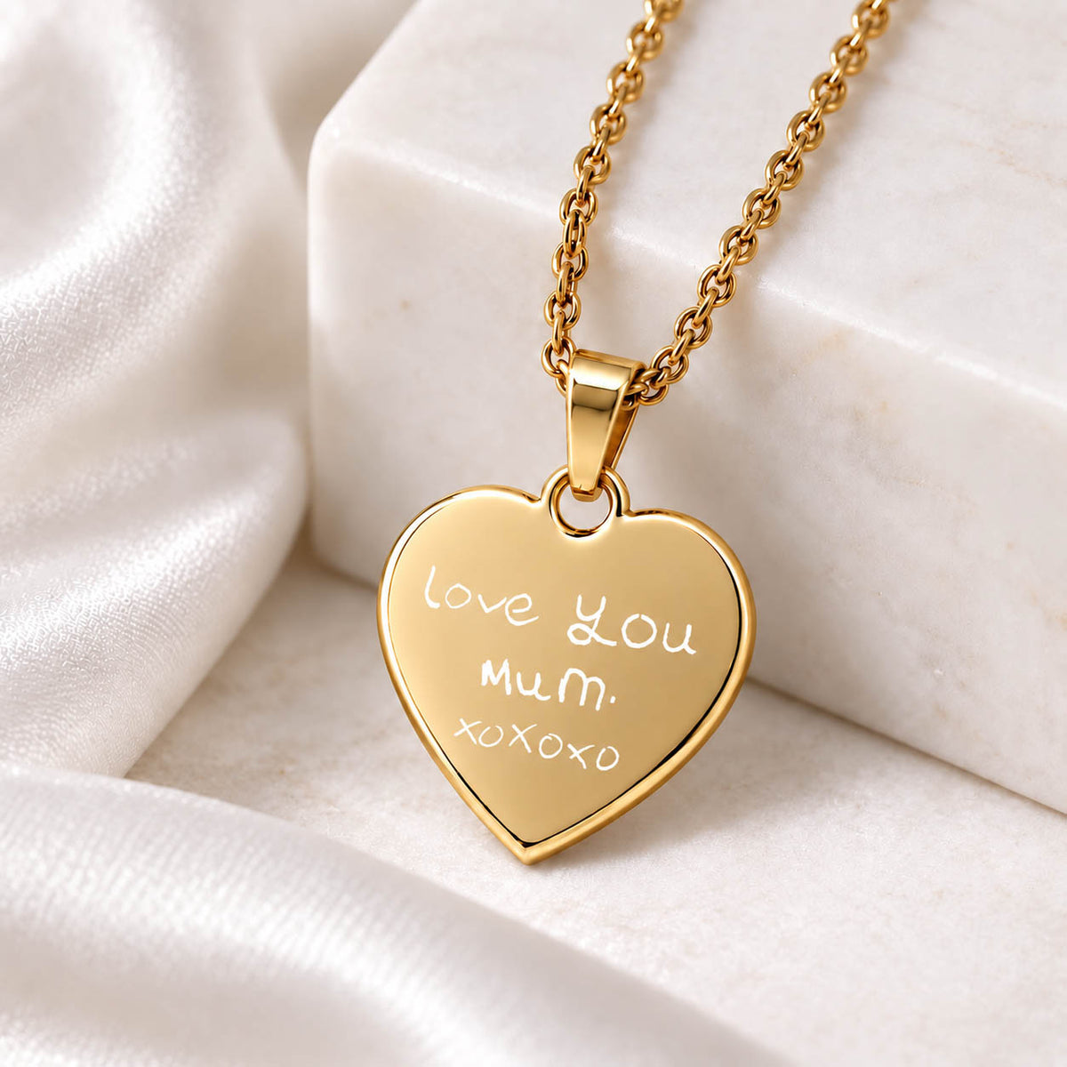 Child’s Handwriting Memorial Necklace – Personalised Engraved Keepsake