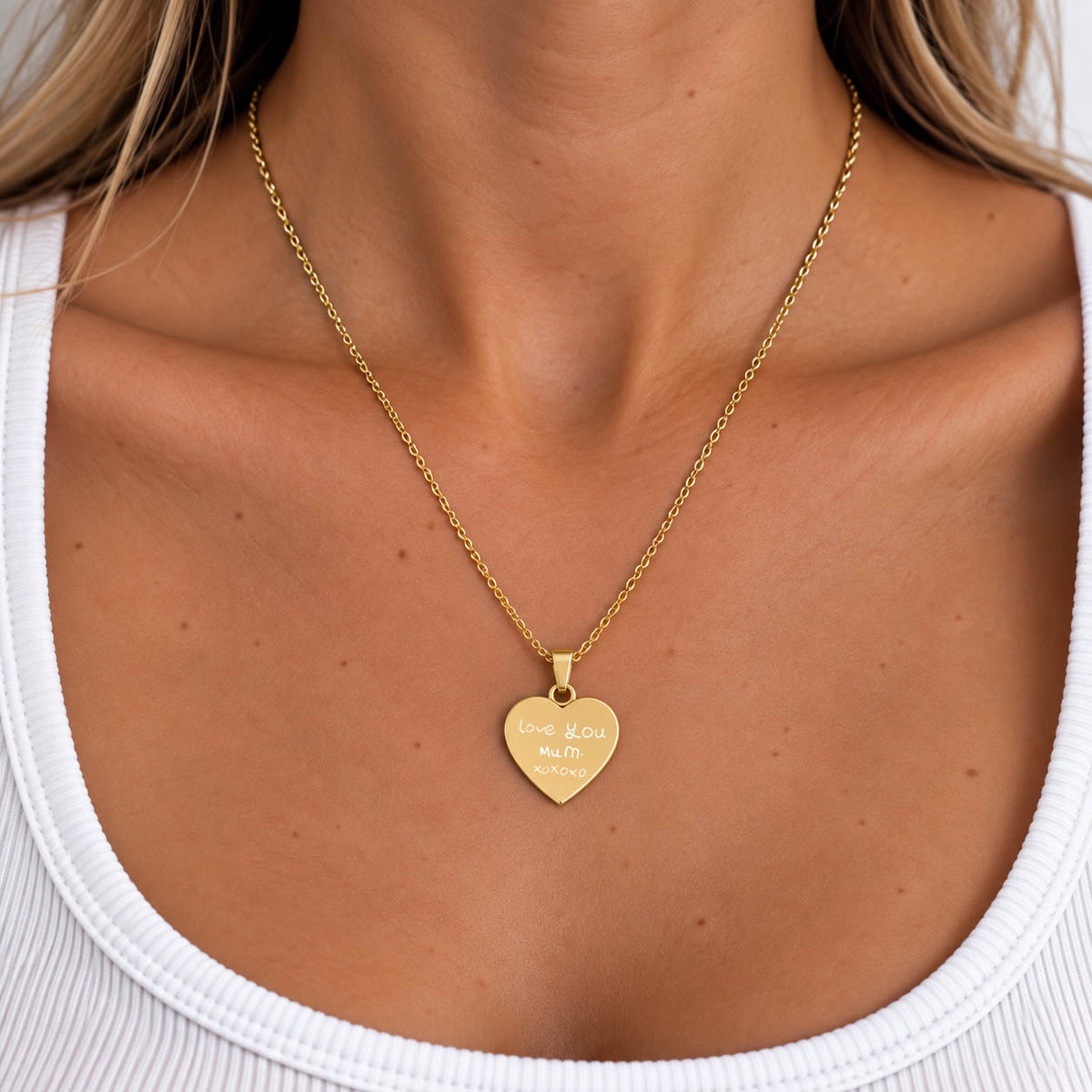 Child’s Handwriting Memorial Necklace – Personalised Engraved Keepsake