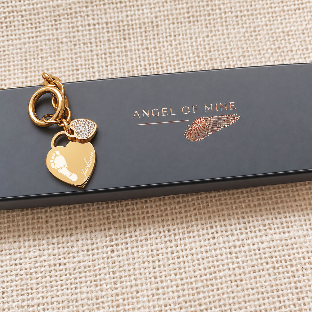 Personalised Baby & Child Loss Memorial Bracelet – Actual Handprint/Footprint Name & Back Engraving