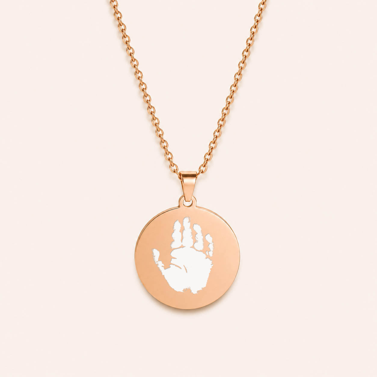 Baby's Actual Handprint Memorial Necklace with Name Engraving – Baby loss Gift