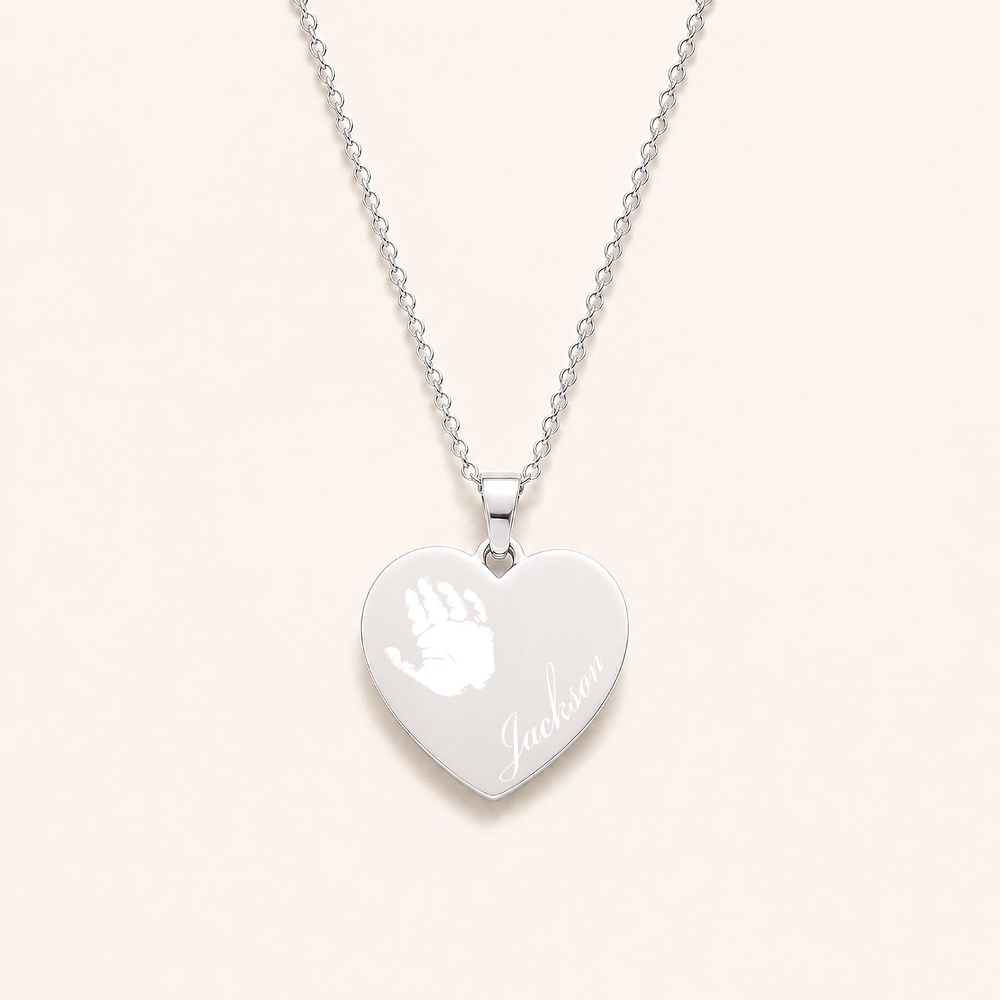 Personalised Baby Handprint Memorial Necklace – Actual Handprint Engraving