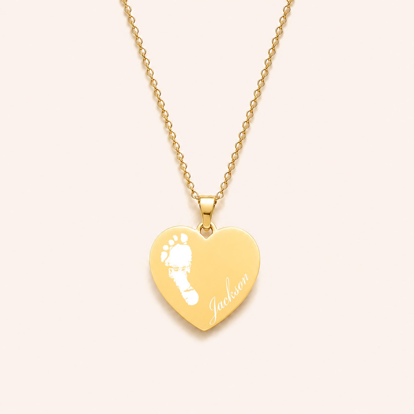 Personalised Baby Footprint Memorial Necklace – Your Baby's Actual Footprint Engraving