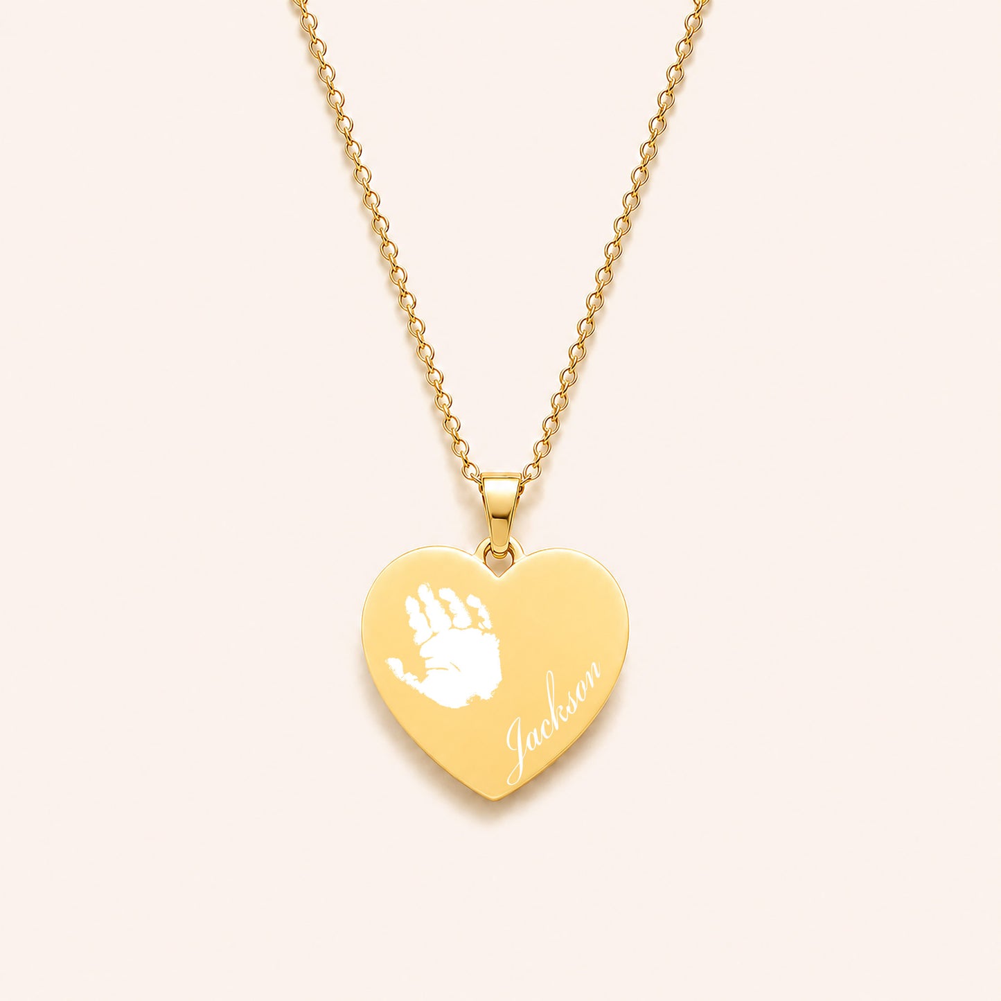 Personalised Baby Handprint Memorial Necklace – Actual Handprint Engraving