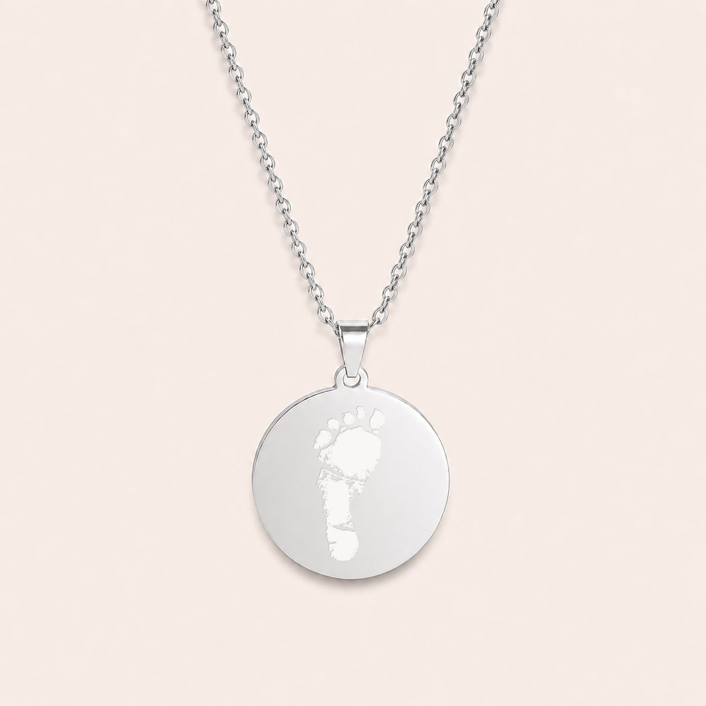Baby's Actual Footprint Memorial Necklace with Name Engraving – Miscarriage & Stillbirth Gift