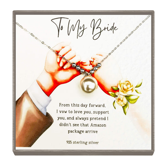 I Do (…and I Didn’t See That Package) – Sterling Silver Wedding Day Necklace